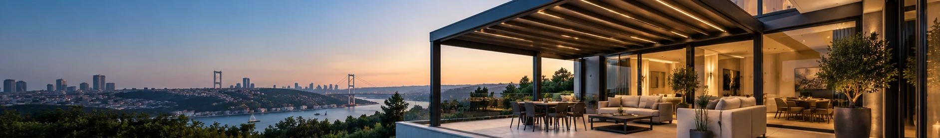 Villa dış mekan tente uygulaması